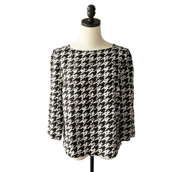 Hobbs Floretta Houndstooth Check Blouse | US 6 - Picture 2 of 10